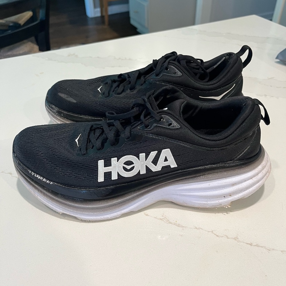 HOKA Black Bondi 8 Running Shoes